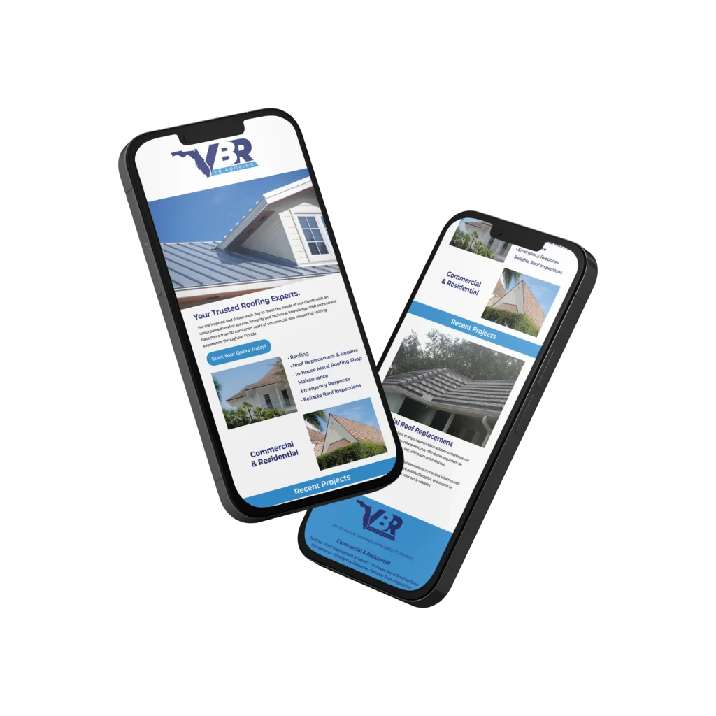 Vero Beach Roofing Phone mockup